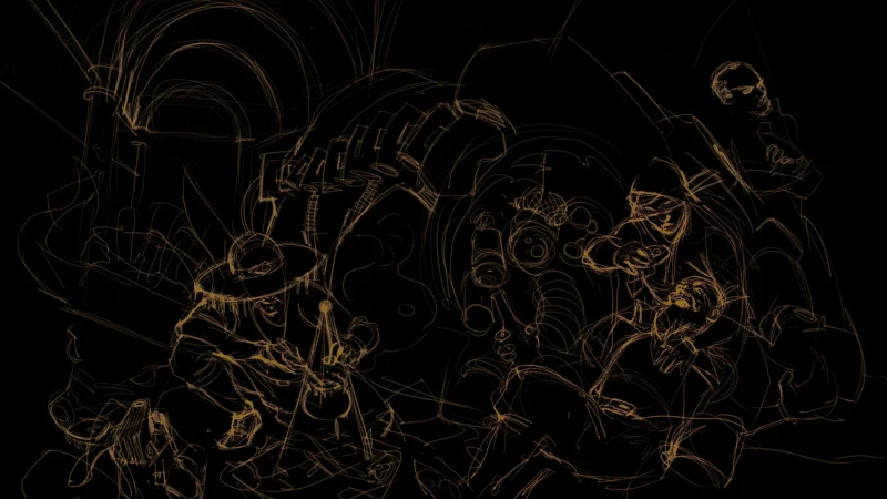 Looters recovering in camp after a battle